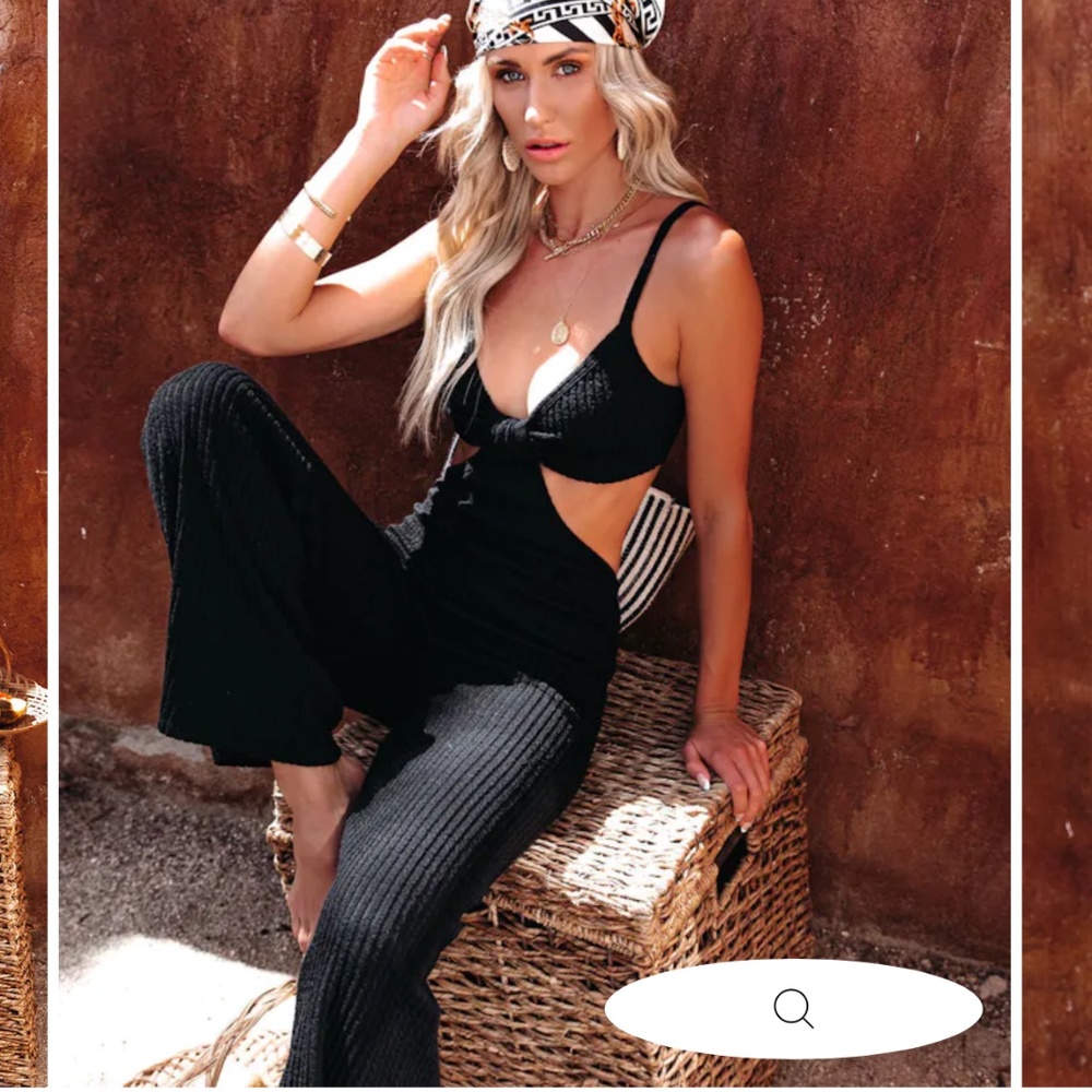 VICI No Promises Ribbed Knit Cut Out Jumpsuit